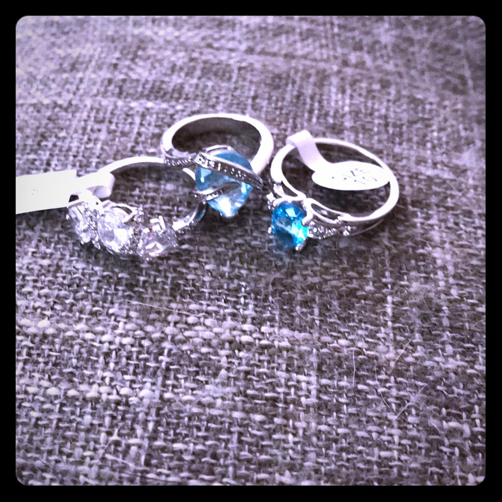 3 CZ cocktail rings!